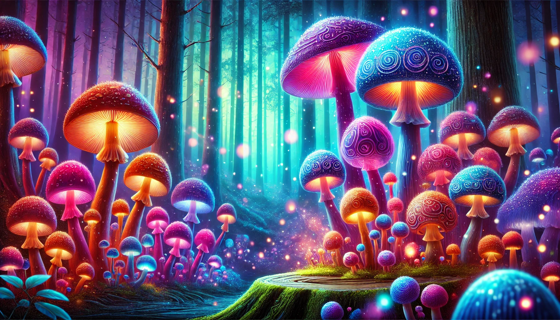 Banner with red mushrooms